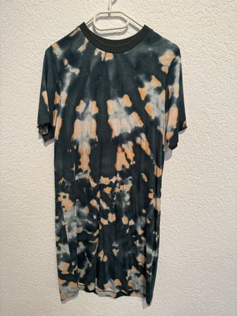 MONKI luftiges Sommer Kleid Batik dunkelgrün Gr. XXS - S