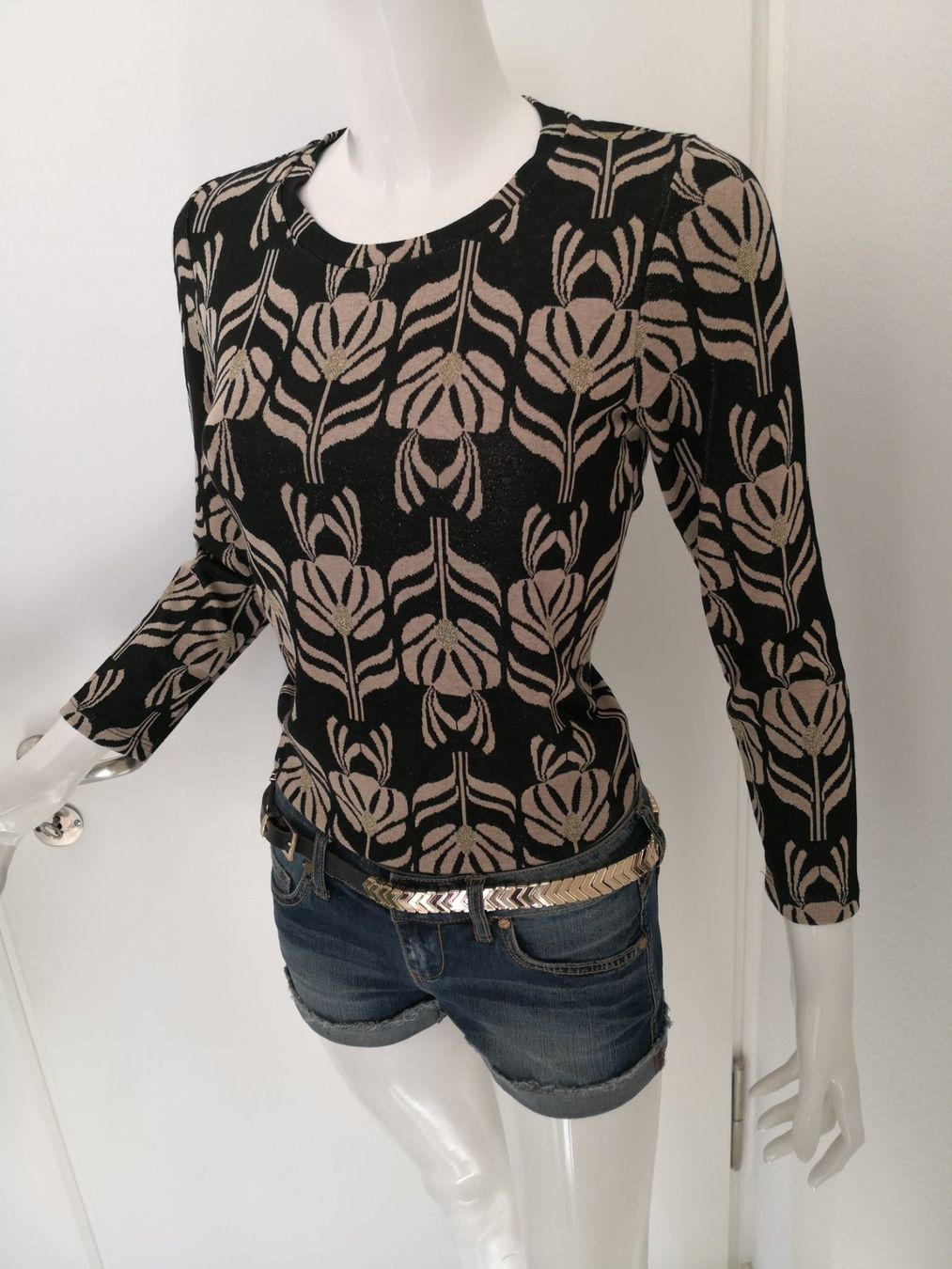 Zara Pullover & Sweatshirts: 🤩ZARA PULLOVER SCHWARZ-GOLD BLUMEN MUSTER NEU – Neu (gemäss Beschreibung) aus Olten von Naja-Twins-Twins 7