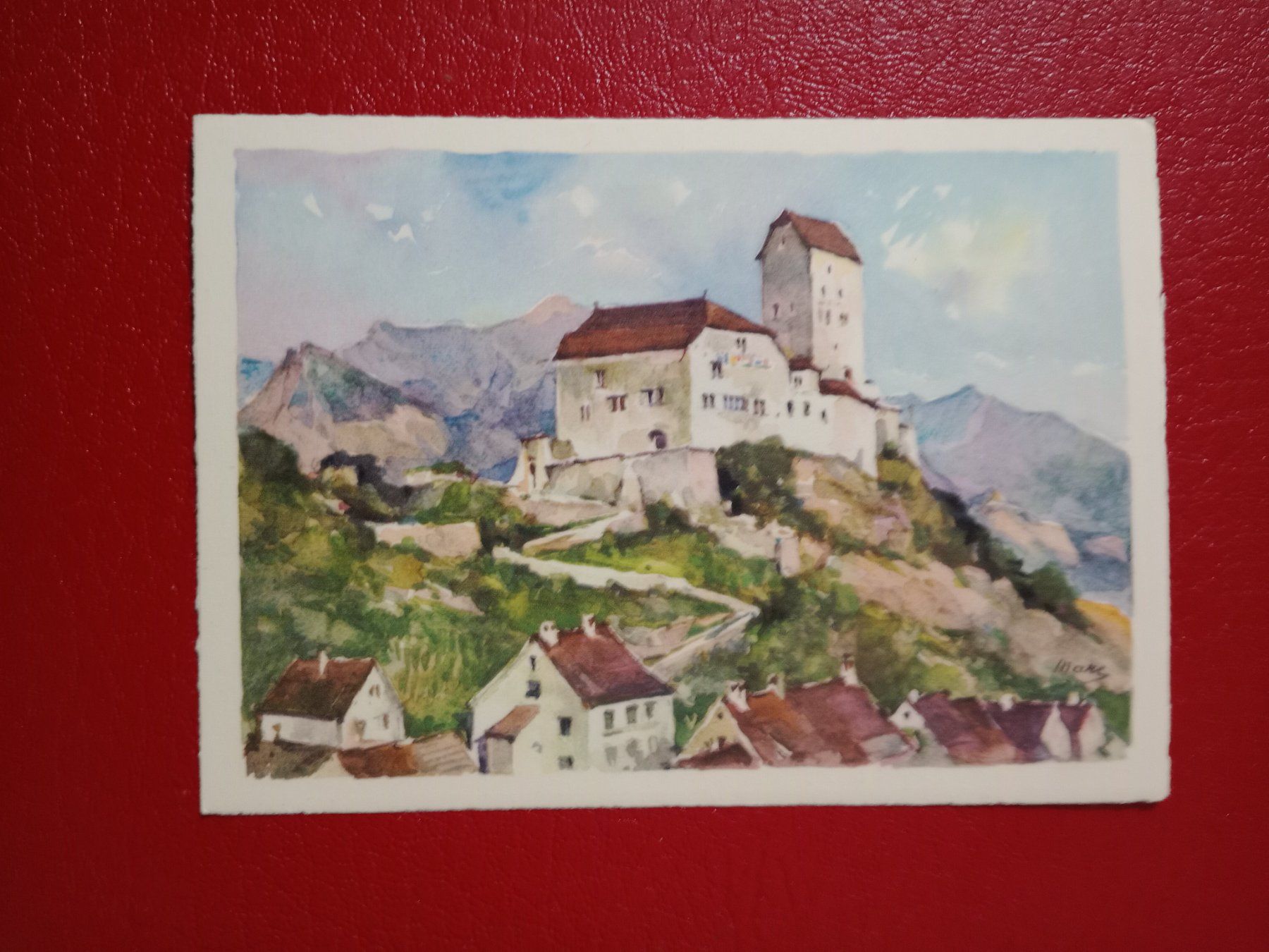 Cartoline postali: AK Kunst Color Schloss Sargans – Usato da Küttigen venduto da Melisch1000