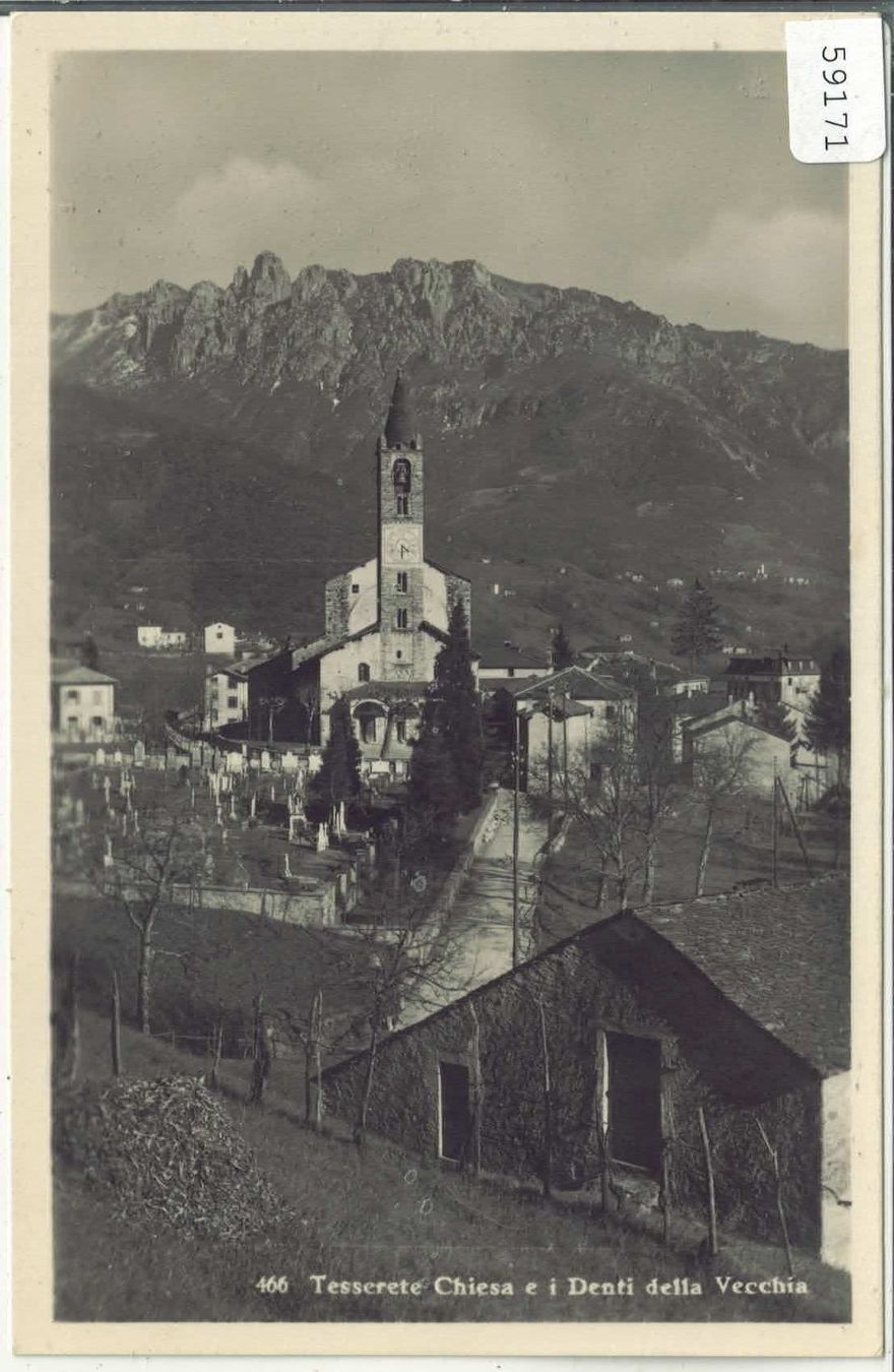 Cartes postales: Tesserete Chiesa e i Denti della Vecchia – D'occasion à Ettingen par Kartenplanet