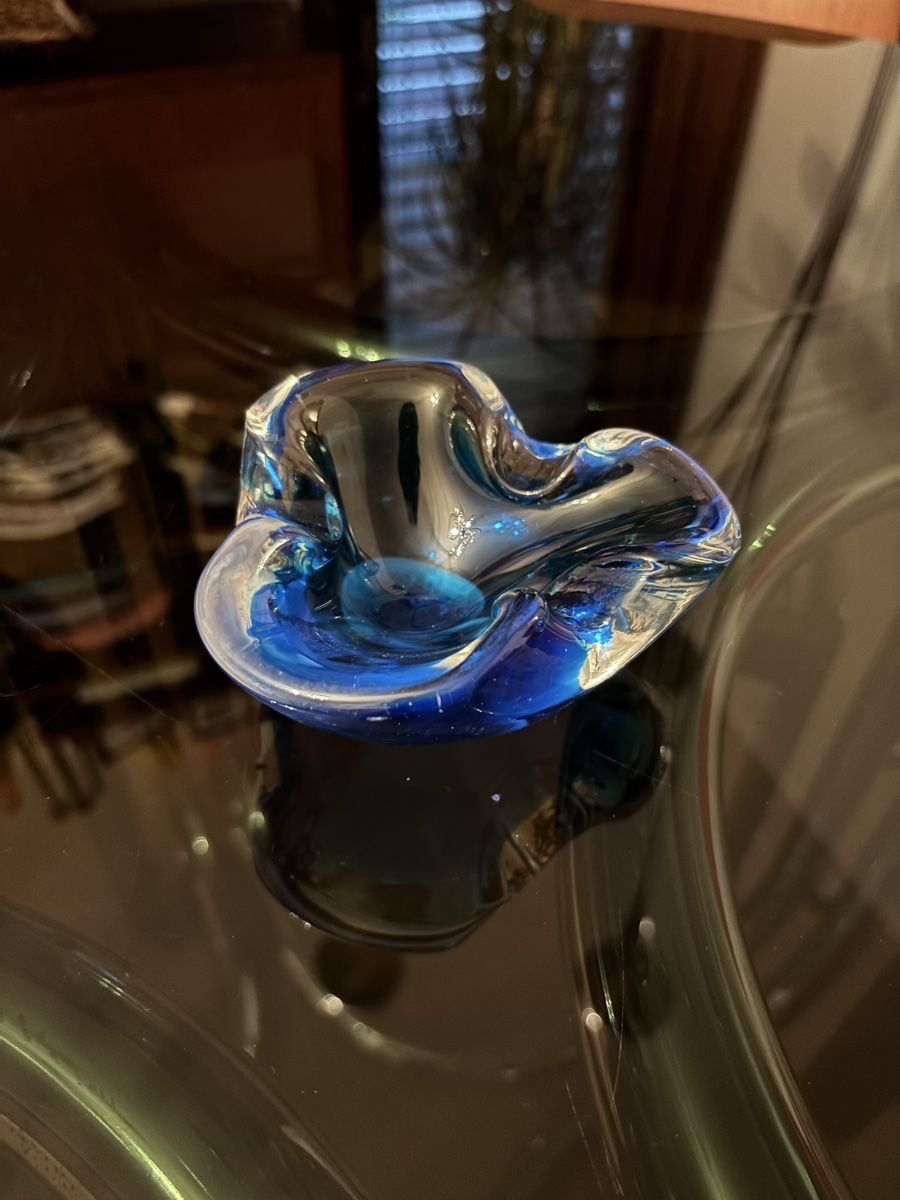 Murano Gläser: Murano Glas Aschenbecher Design 70er / vintage ashtray – Gebraucht aus Lugano von rrkivio