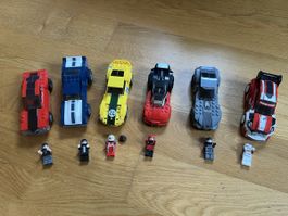 MOC Klemmbausteine 6 Autos mit Fahrer