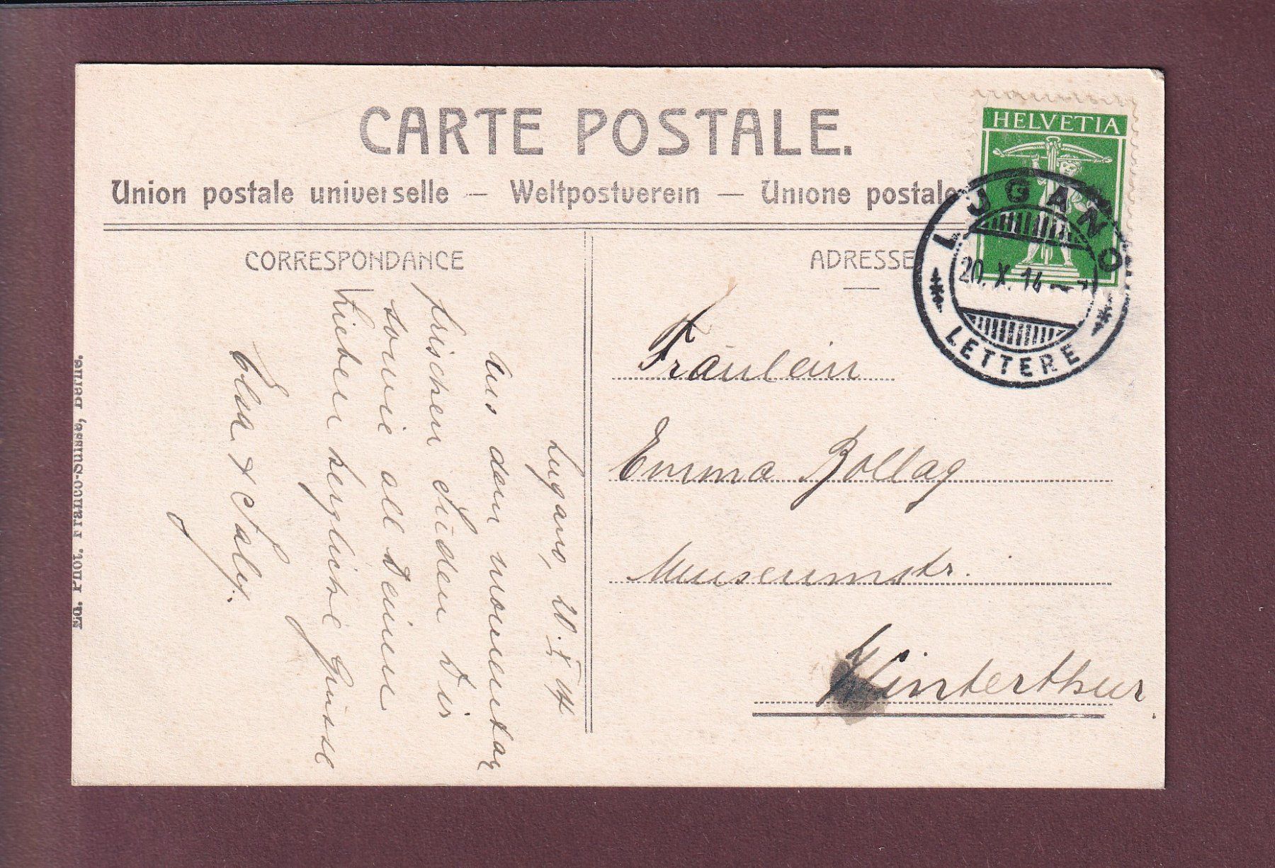 Cartoline postali: LUGANO - Monte Brè - 1914 – Usato da Pully venduto da nicecards 1