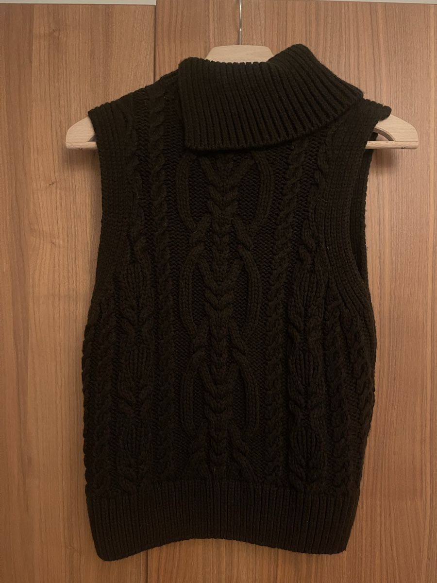 Zara Gilet & Giacche senza maniche: Dunkelbraune Strickweste mit Rollkragen, Gr S – Nuovo (secondo la descrizione) da Horgen venduto da Ed0 2