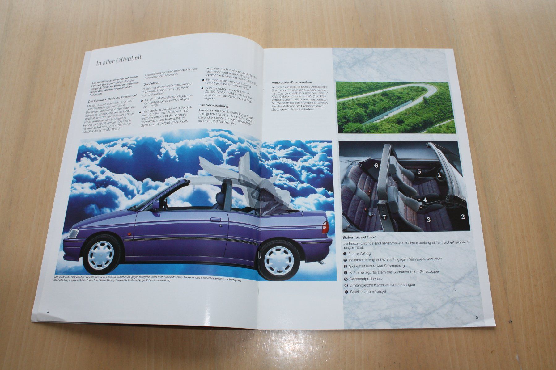 Ford Documenti: Ford Escort Cabrio Prospekt 1994 – Usato da Wikon venduto da erwin400 2