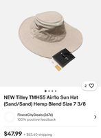 Tilley Hemp Sun Hat Size 7 5/8 XL