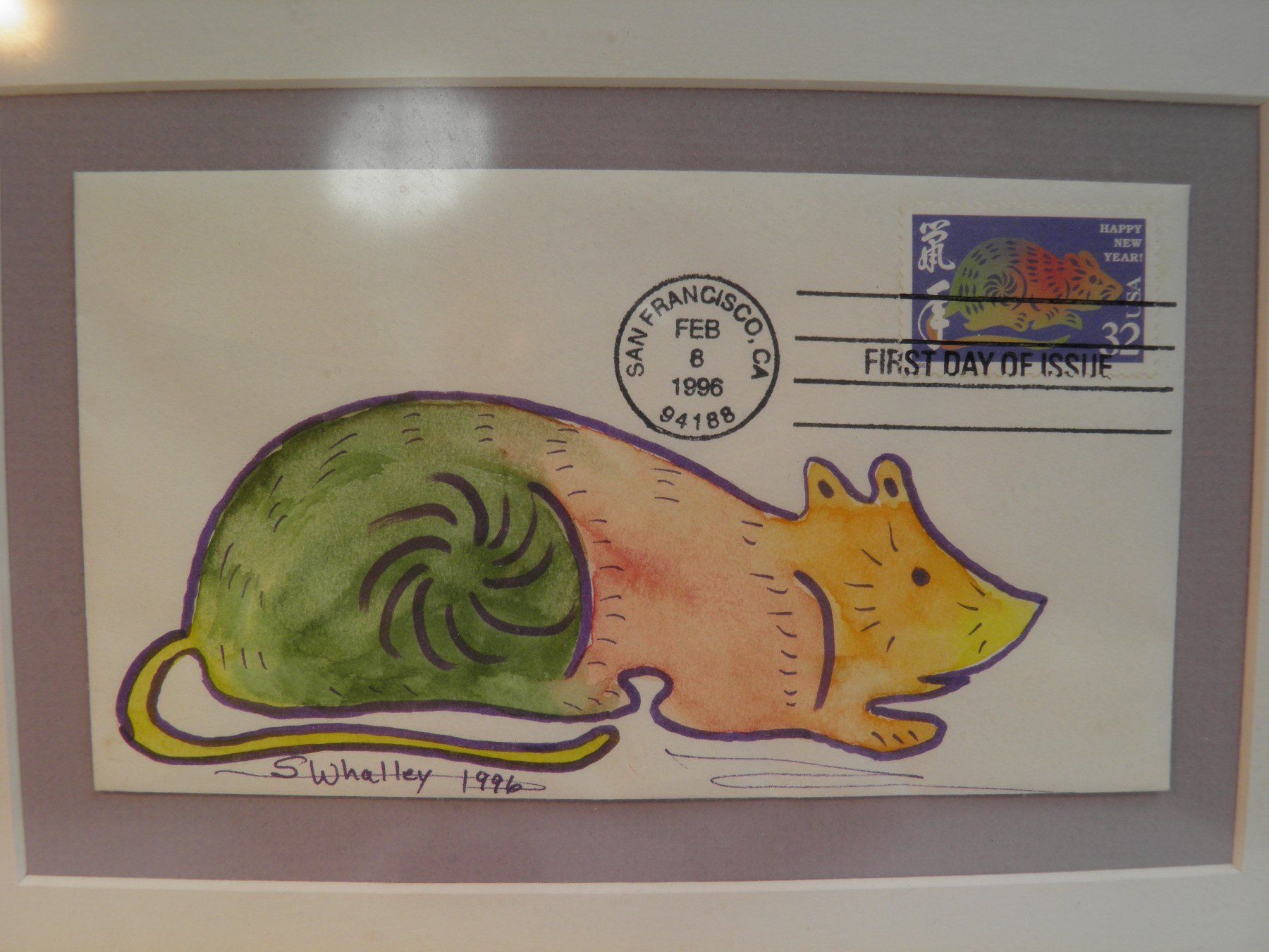 Figuren: Aquarell RATTE mit Briefmarke – Gebraucht aus Rüti ZH von corvus-corvus 1