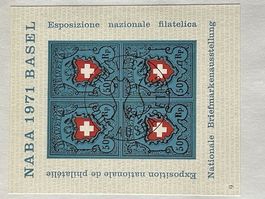 🌟  FDC NABA-BASEL 1971 Briefmarkenausstellung Block Nr.: 45