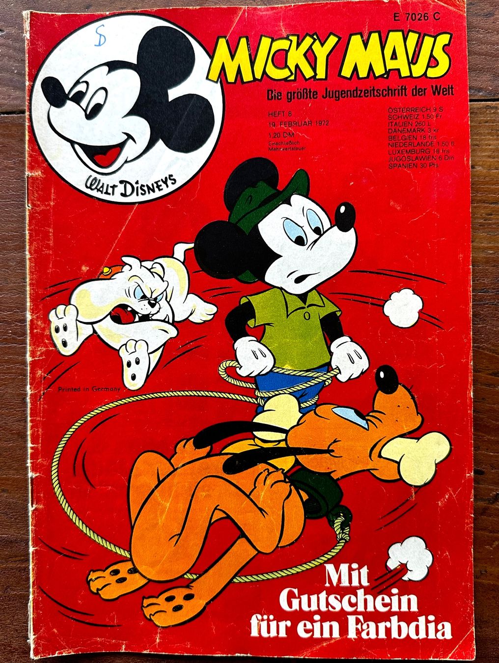Comics: Micky Maus Nr. 8   19.2.1972, hunderte Comics ab 1.- – Gebraucht aus Seltisberg von quadartswiss