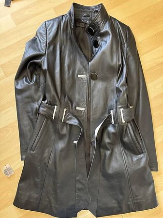 Vintage Echt-Ledermantel/Lederjacke Grösse S/36