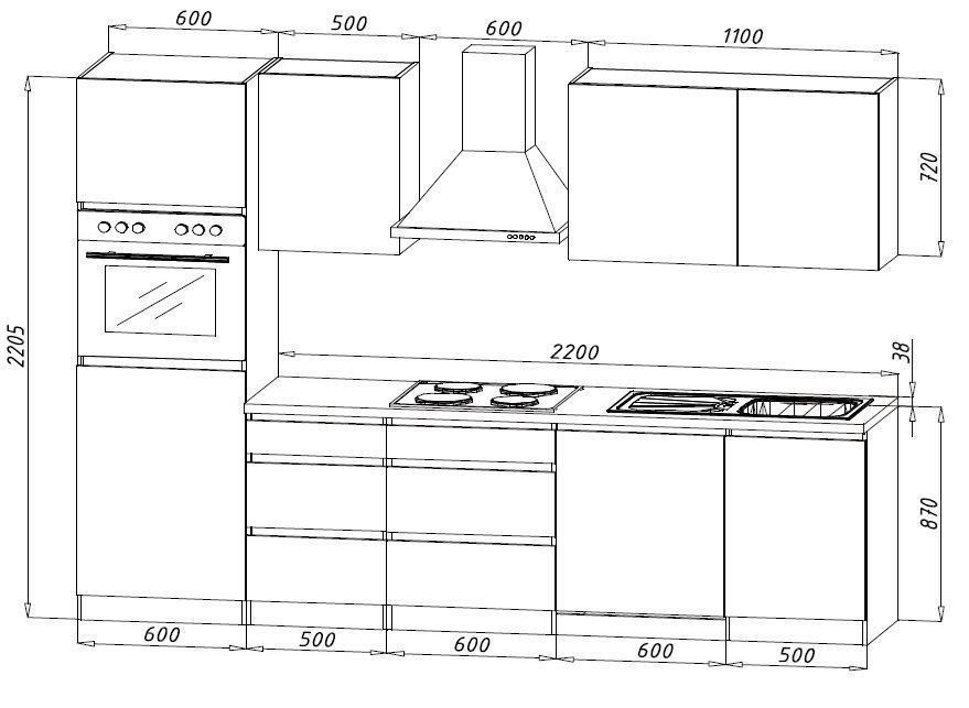 Cucine complete: 538 Küchenzeile Küchenblock 280cm E/SO/W - Küche Einbauküche – Nuovo e nell'imballaggio originale da Wallenwil venduto da toesstalvertrieb 7