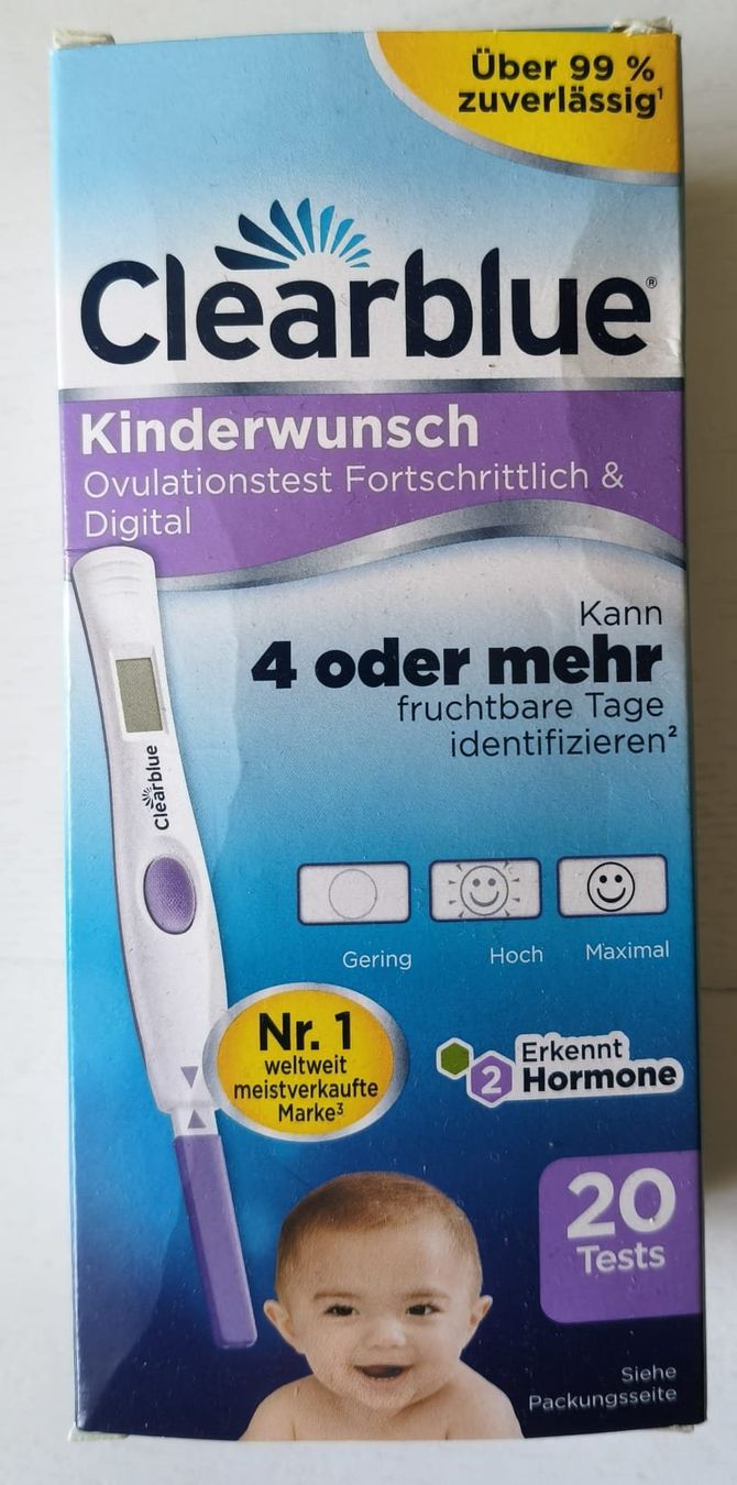 Attrezzature mediche: 20 Stück Ovulationstests fortschrittlich, Clearblue lila – Nuovo e nell'imballaggio originale da Winterthur venduto da Arkadii
