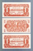 Czecoslovakai noten 3 stück consecutive UNZ