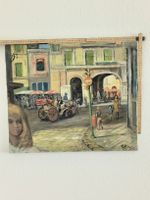 Ölgemälde, Vintage Bild, Motiv Stadt, signiert, 1972, Top!