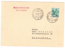 Carte de Romanshorn BPA A32 pour Grenchen le 1.VI.37