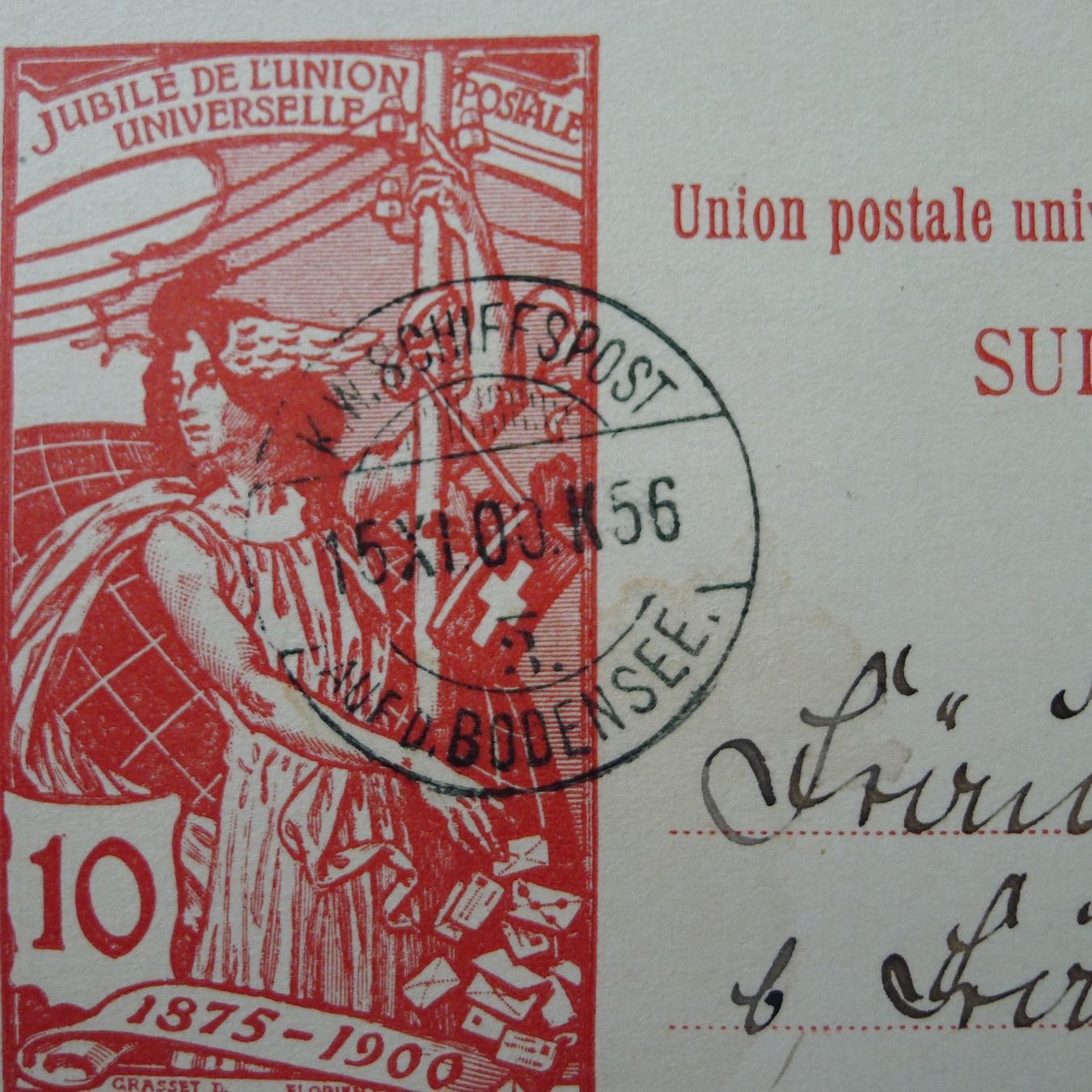 Tutti i francobolli: Bodensee SCHIFFSPOST auf UPU 1900 Ganzsache – Usato da Ebikon venduto da SilvioFreund 1
