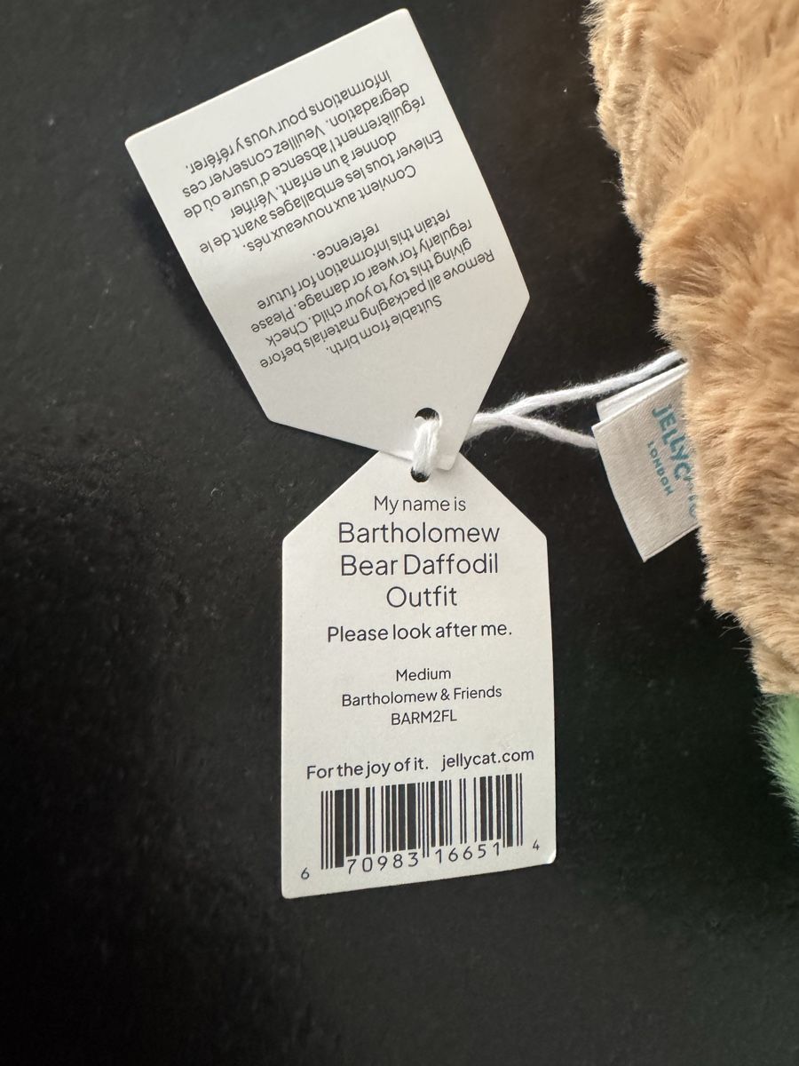 Jellycat Spielzeuge: Bartholomew Bear Daffodil Outfit Jellycat – Neu (gemäss Beschreibung) aus Heimberg von Sonnenschein_p 2