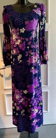 Vintage 70er Maxi Abend Kleid Empirestil Gr. S 36/38, Neuw.