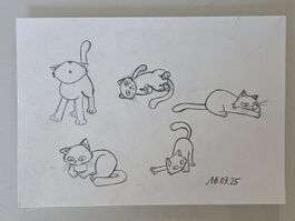 Katzen Skizze