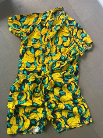Sommerliches Bananen Set, Hemd und Shorts, Grösse M