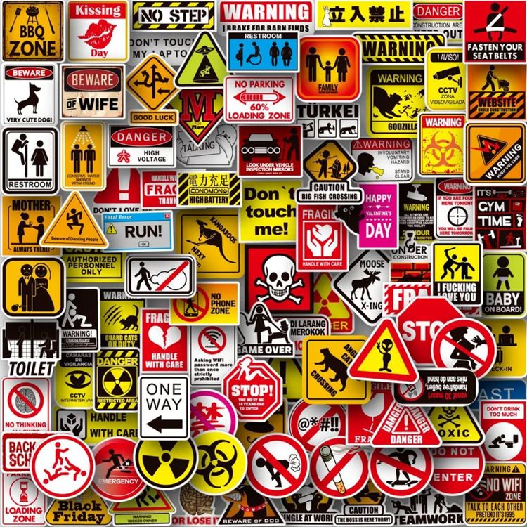 100 Stk. Sticker/Aufkleber - Warnkennzeichen | Kaufen auf Ricardo