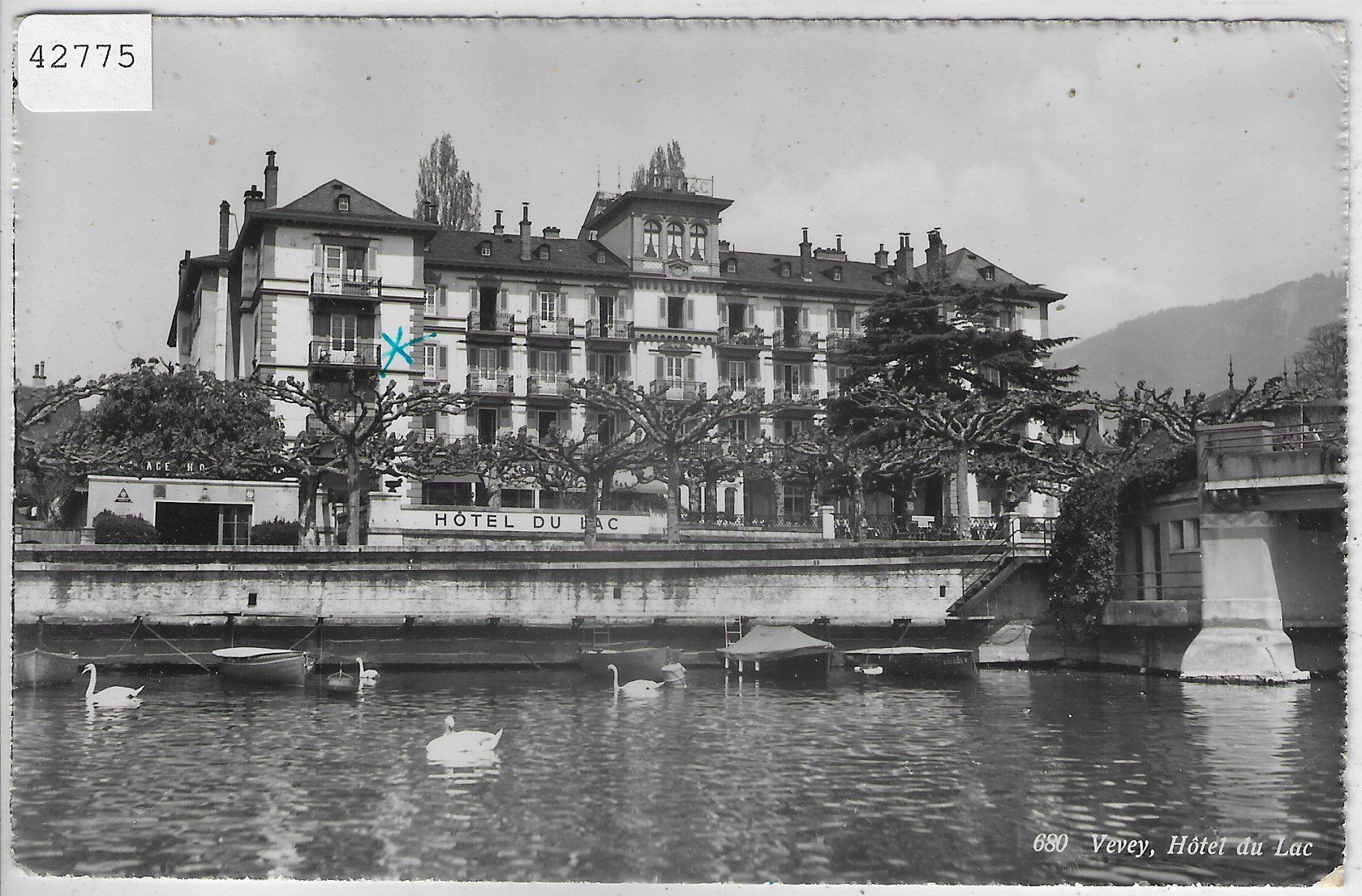 Cartoline postali: Vevey - Hotel du Lac – Usato da Ettingen venduto da Kartenplanet