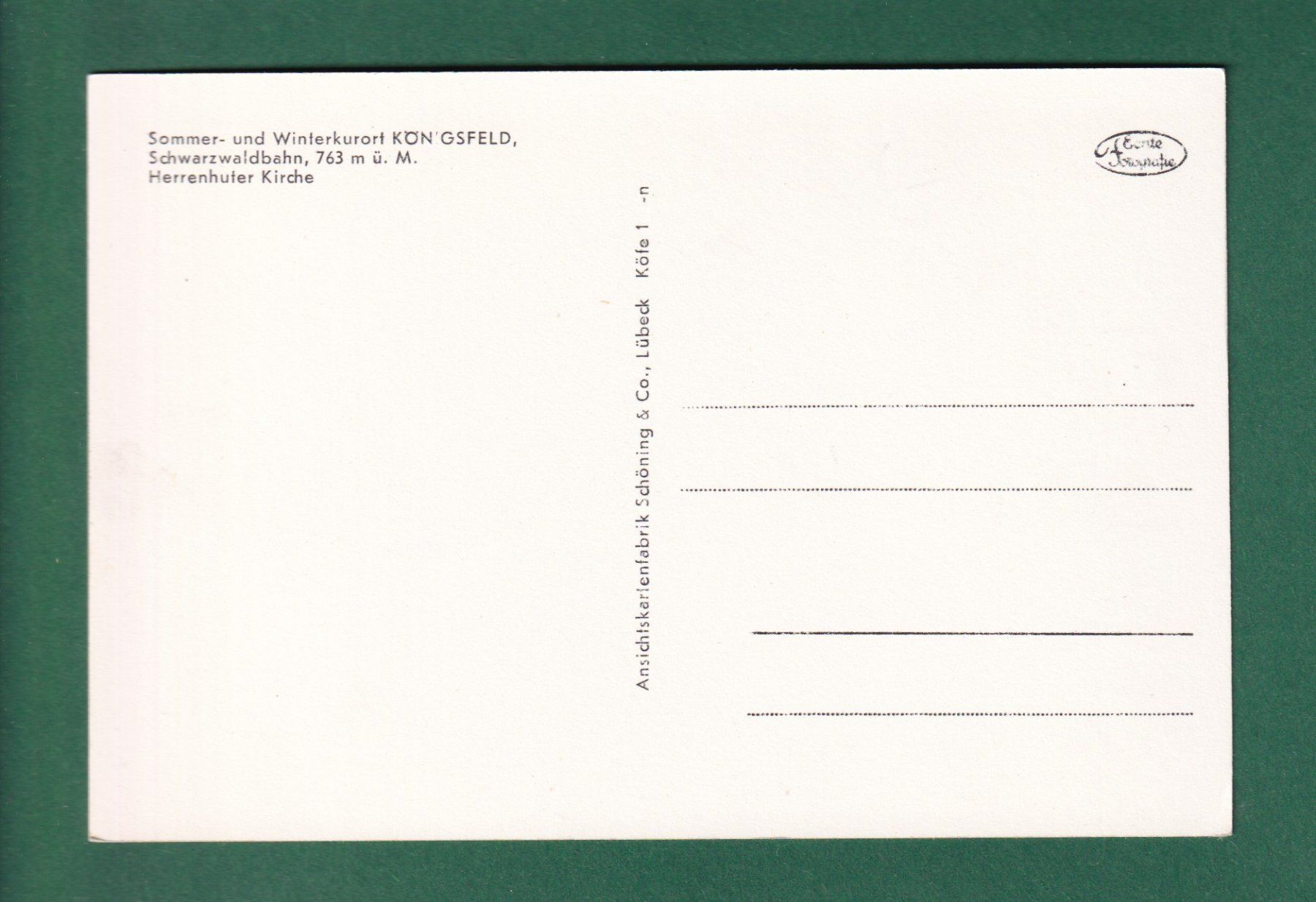 Cartoline postali: KÖNIGSFELD - Herrenhufer Kirche – Usato da Pully venduto da nicecards-shop 1