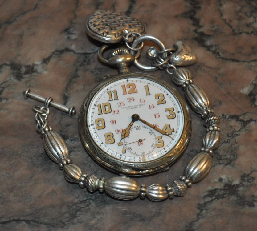 Yesmin Chaîne De Montre De Poche Classique – Argenté, 35 Cm, Fermoir Mousqueton – Métal Léger Et Robust