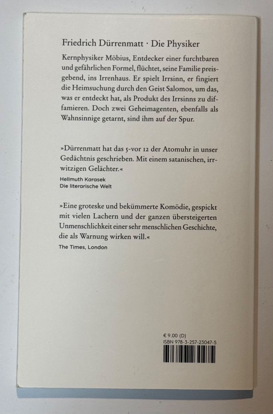 Livres: Die Physiker | Friedrich Dürrenmatt – D'occasion à Rapperswil SG par Maria_________ 1