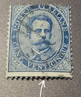 Italien 1879 briefmarke abart dezentriert