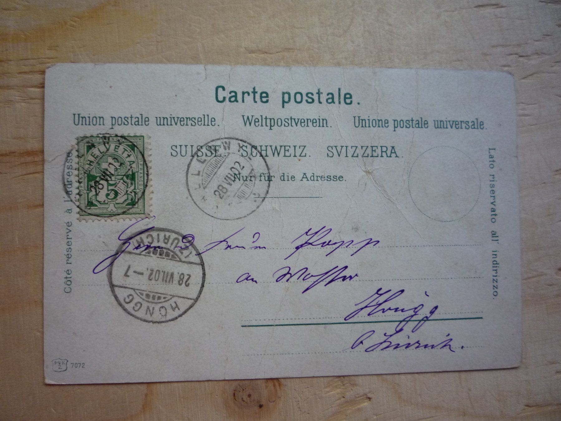 Cartoline postali: Unterwaldner Haus, 28.VII.02 – Usato da Rieden SG venduto da Brockehuesli 3