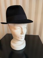 Schwarzer Wollfilzhut, Vintage, Grösse 55