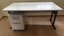 Bürotisch (160cm x 80cm, Höhe 75cm) mit Büro-Korpus