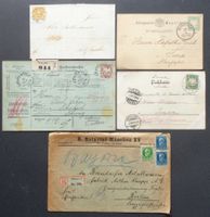 BAYERN: 5 Poststücke aus 1863–1917