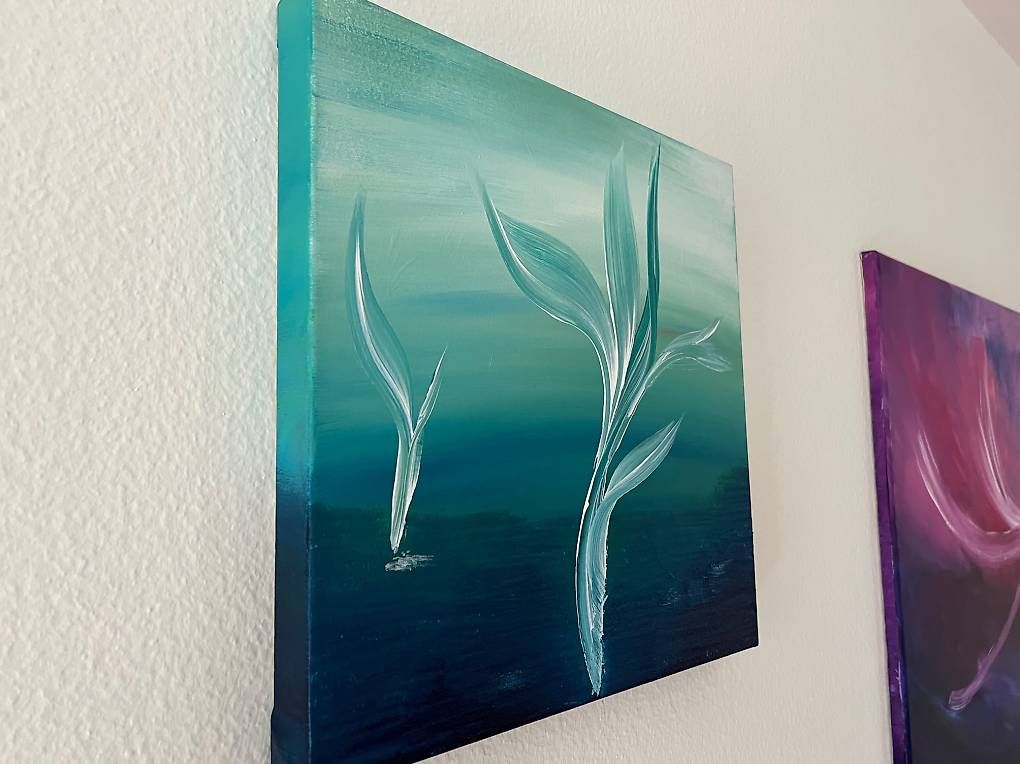Dipinti: 40x40cm Bild grünblau "Stillness" – Nuovo e nell'imballaggio originale da Urdorf venduto da manuela4 6