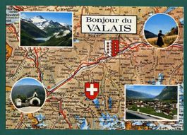 Bonjour du Valais,4 Images, 1979, gelaufen, Grossformat