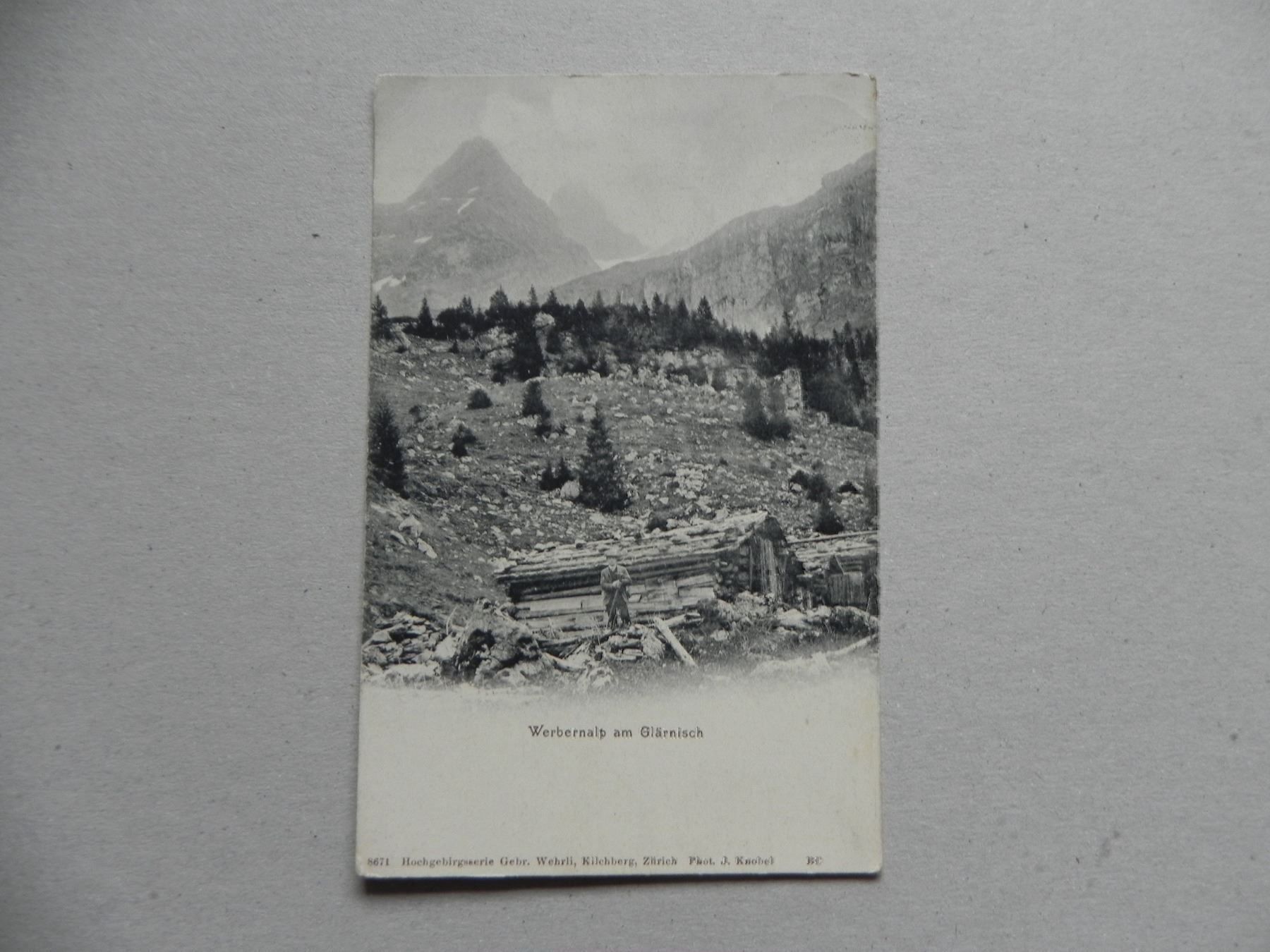 Cartoline postali: Ansichtskarte Netstal GL Werbernalp 1907 – Usato da Siebnen venduto da krimsie