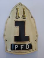 Feuerwehrhelm Frontschild PFD 1 Leder weiss 