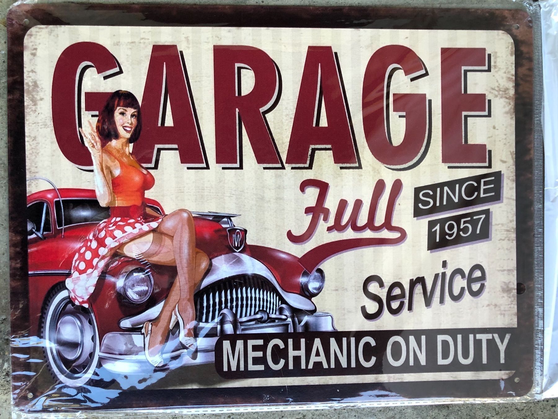 Insegne: Garage pin up Oldtimer classic – Nuovo e nell'imballaggio originale da Reinach AG venduto da rares75