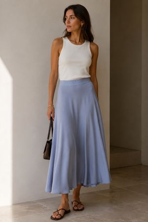 Massimo Dutti Blue Skirt