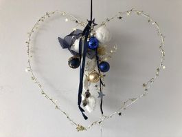 Deko Herz mit Lichterkette und optionaler Dekoration