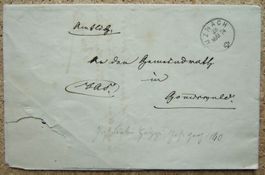 FALTBRIEF GELAUFEN 1874 VON UZNACH NACH GOMMISWALD
