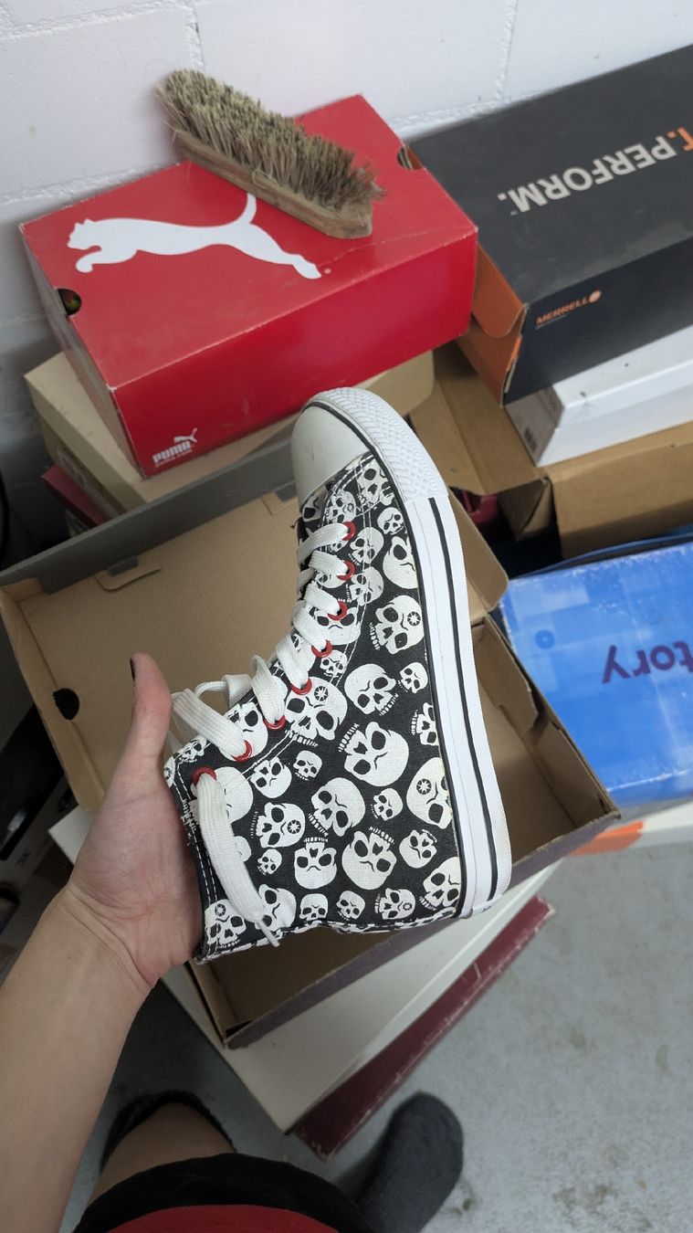 Scarpe da uomo: Schuhe mit Totenkopfmuster – Usato da Morgarten venduto da rra_jvw7 1