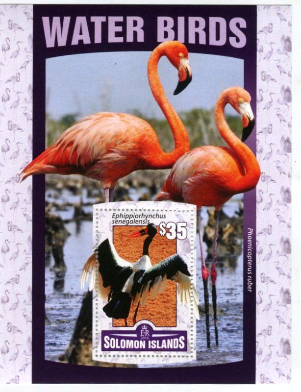 Alle Briefmarken: Block "Flamingo & Sattelstorch". Salomonen – Neu und originalverpackt aus Basel von Butsch5