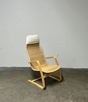 Rattan Freischwinger Sessel von Yngve Ekström