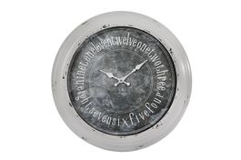 Wanduhr SCHRIFT Metall vintage NEU