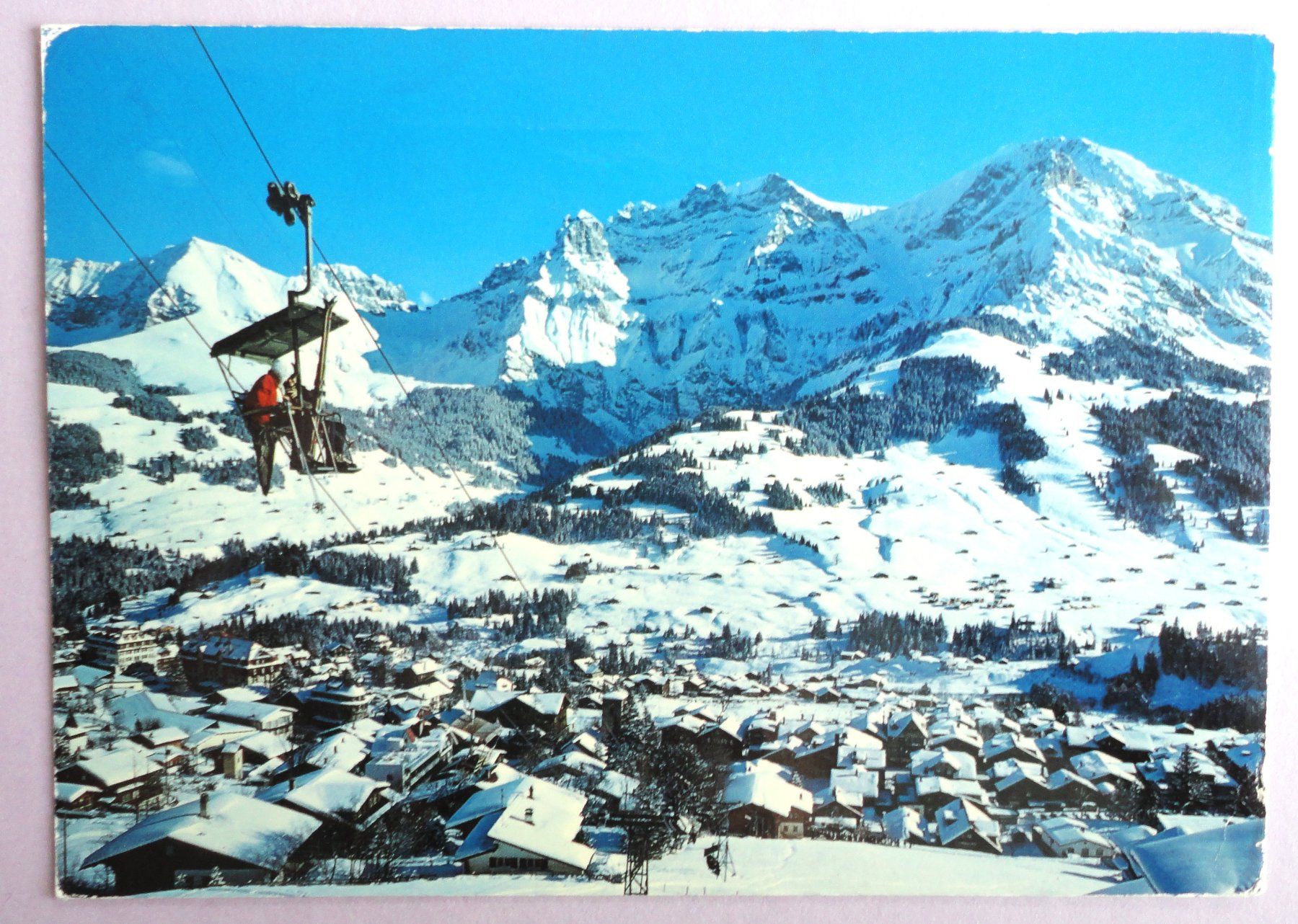Cartoline postali: Adelboden, Sesselbahn Schwandfeldspitz – Difettoso da Fétigny venduto da Billy2miny