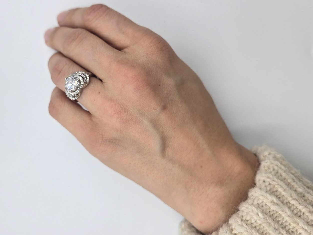 Anelli: Ring Herz Silber 935 Zirkonia Gr. 52 – Nuovo e nell'imballaggio originale da Zug venduto da gold.schmuck 2