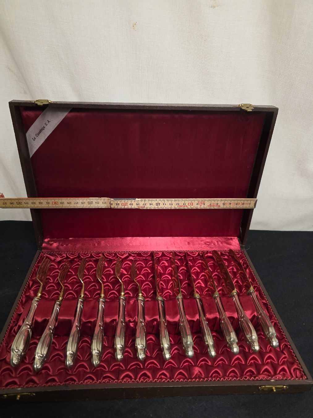 Set di posate: Versilbert Besteck-Set, im Originaletui. – Usato da Wolfertswil venduto da Antiko 2