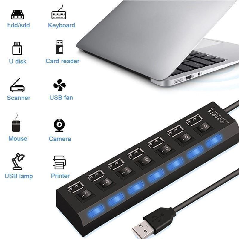 Hub & Switch: HUB USB à 7 ports – Nuovo e nell'imballaggio originale da Delémont venduto da musica1948 2